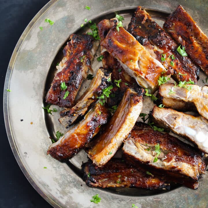 air fried pork ribs ready to be served