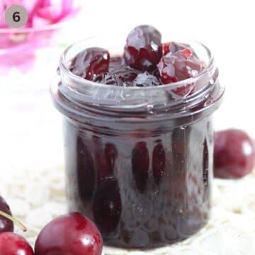 jar full of candied cherries.