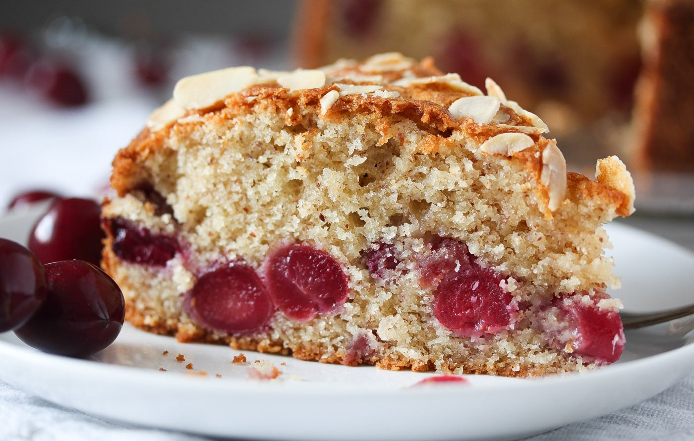 Soft Cherry Almond Cake (with Sour Cream) Where Is My Spoon