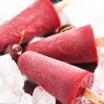 pinterest image with the title cherry popsicles.