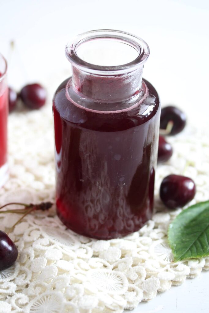 homemade syrup with cherries