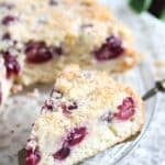 pin image with the title coconut cherry cake.