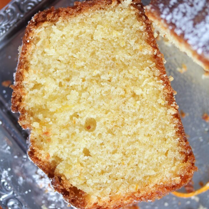 slice of moist loaf cake