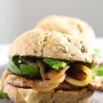 pin image with title pork steak burger.