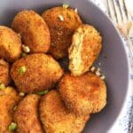 pin image with the title potato cauliflower patties.