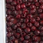 pinterest image with the title roasted cherries.
