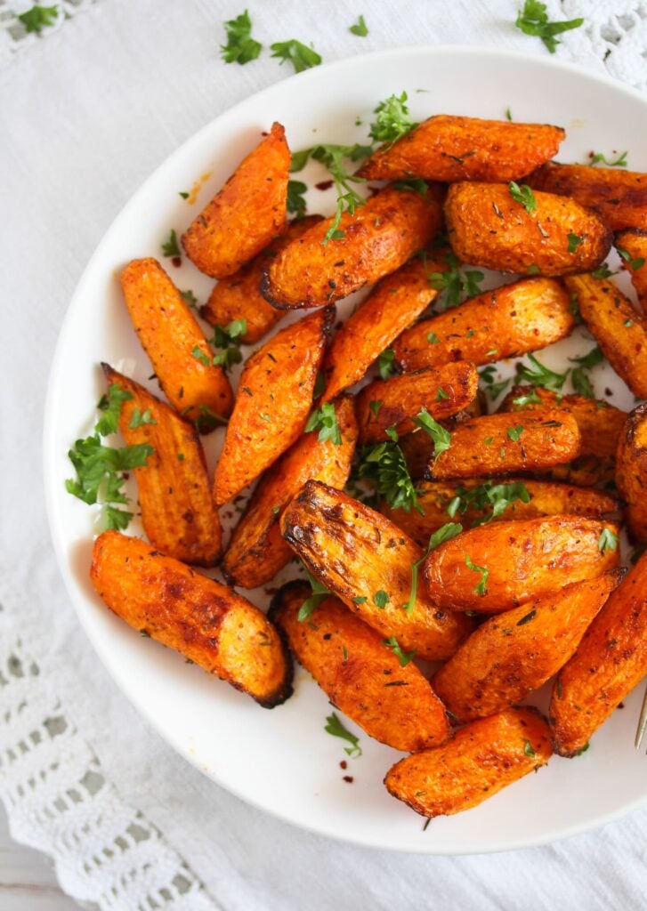 savory carrots cooked in the air fryer