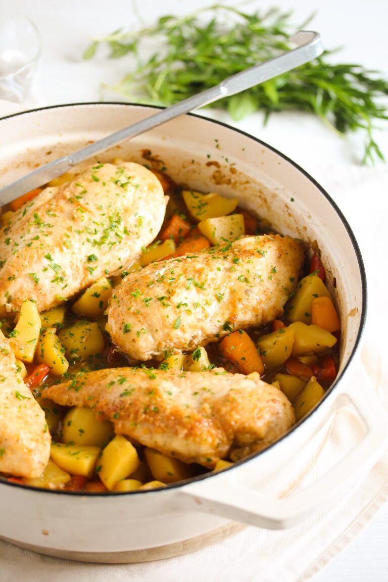 Dutch Oven Chicken Breast (with Vegetables and Potatoes)