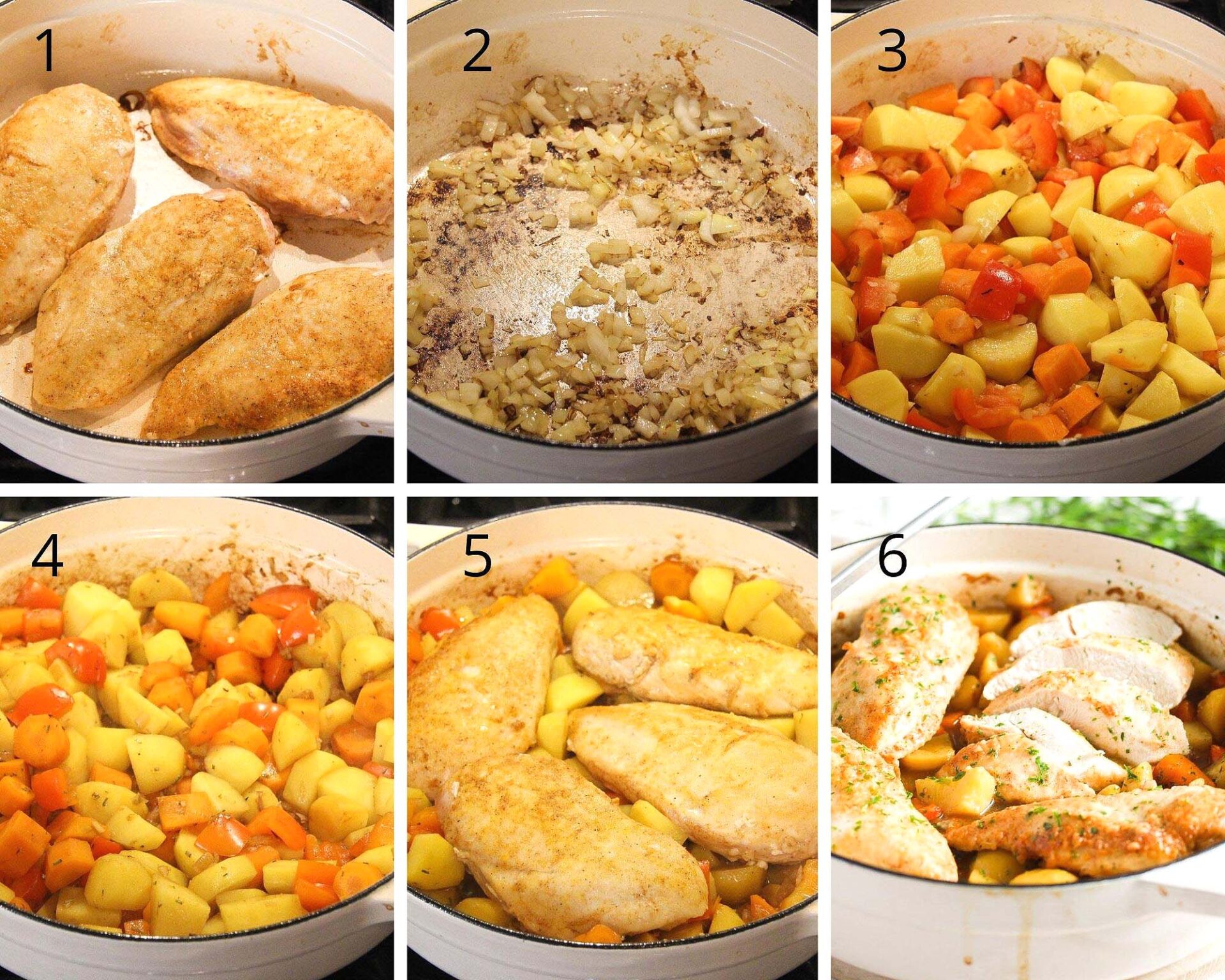 Dutch Oven Chicken Breast (with Vegetables and Potatoes)