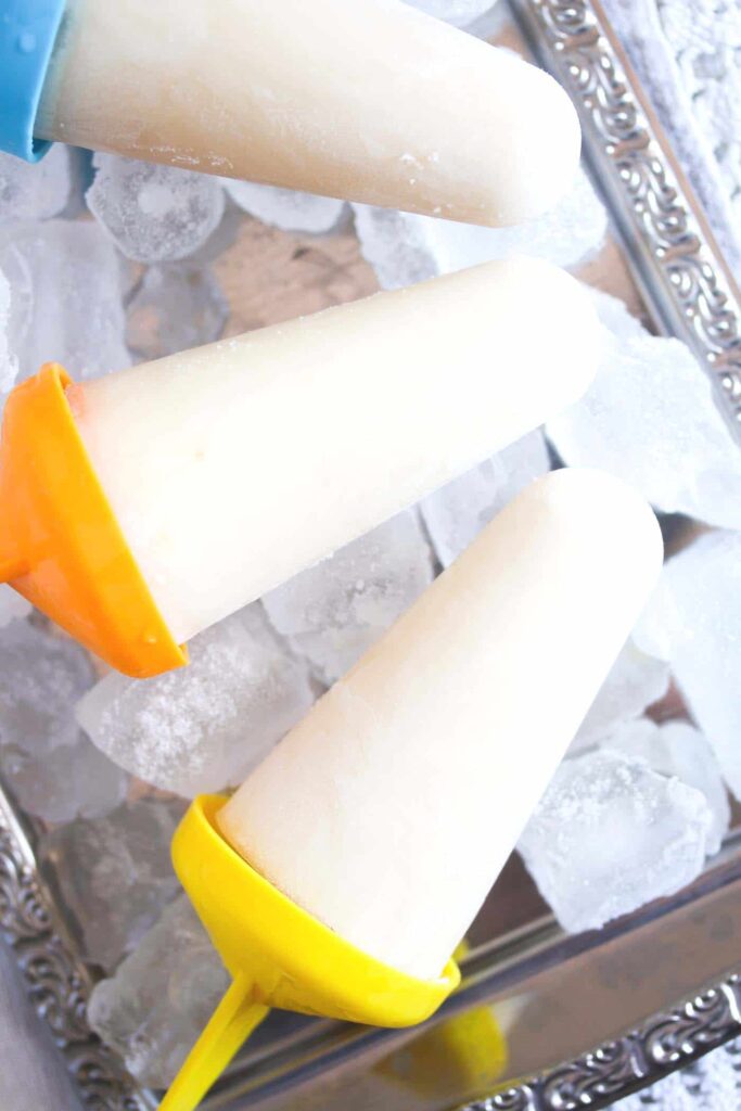 lime ice pops with greek yogurt and mojito flavor