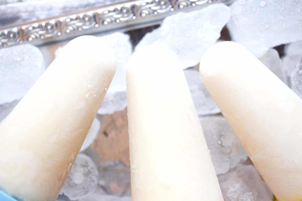 ice pops with citrus and yogurt close up