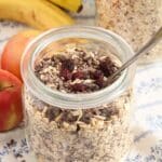 pinterest image with the title sugar-free muesli.