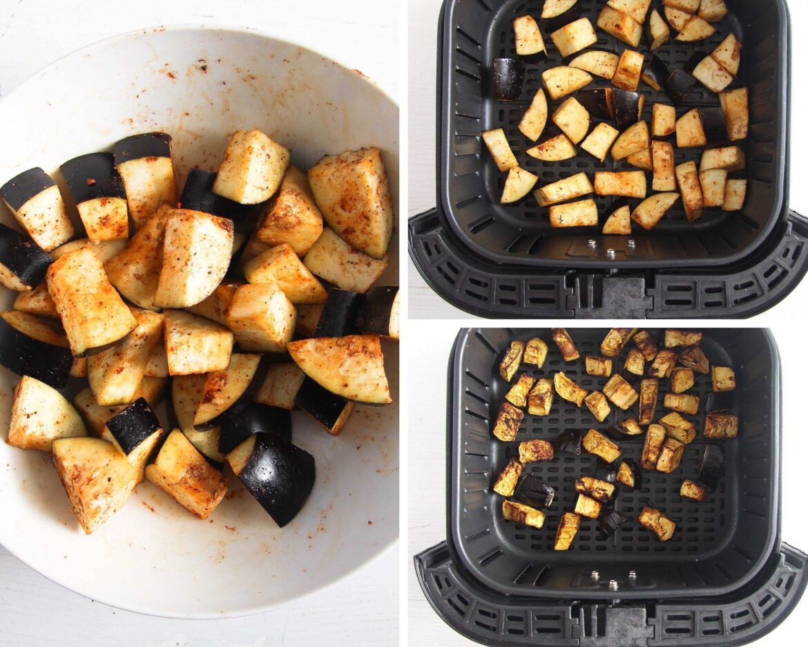 Air Fried Eggplants Two Ways (with or Without Glaze)