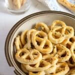 pinterest image with the title covrigei recipe.