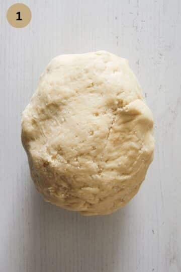 a ball of dough needed for romanian pretzels.