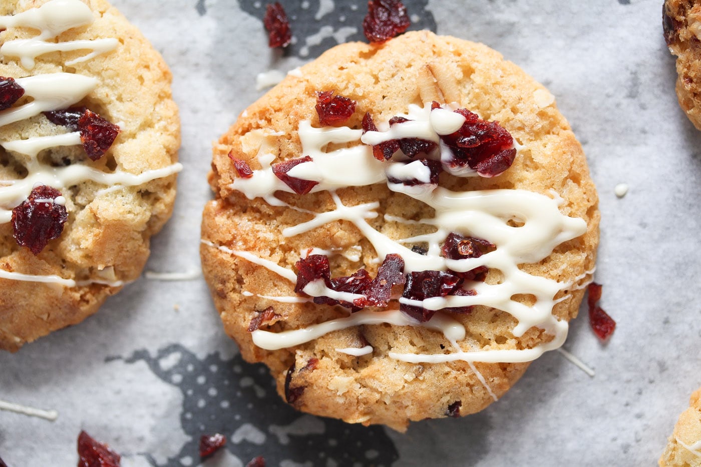 cookie with cranberries and white chocolate