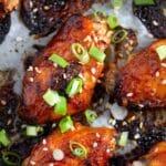 pinterest image with the title gochujang chicken wings.