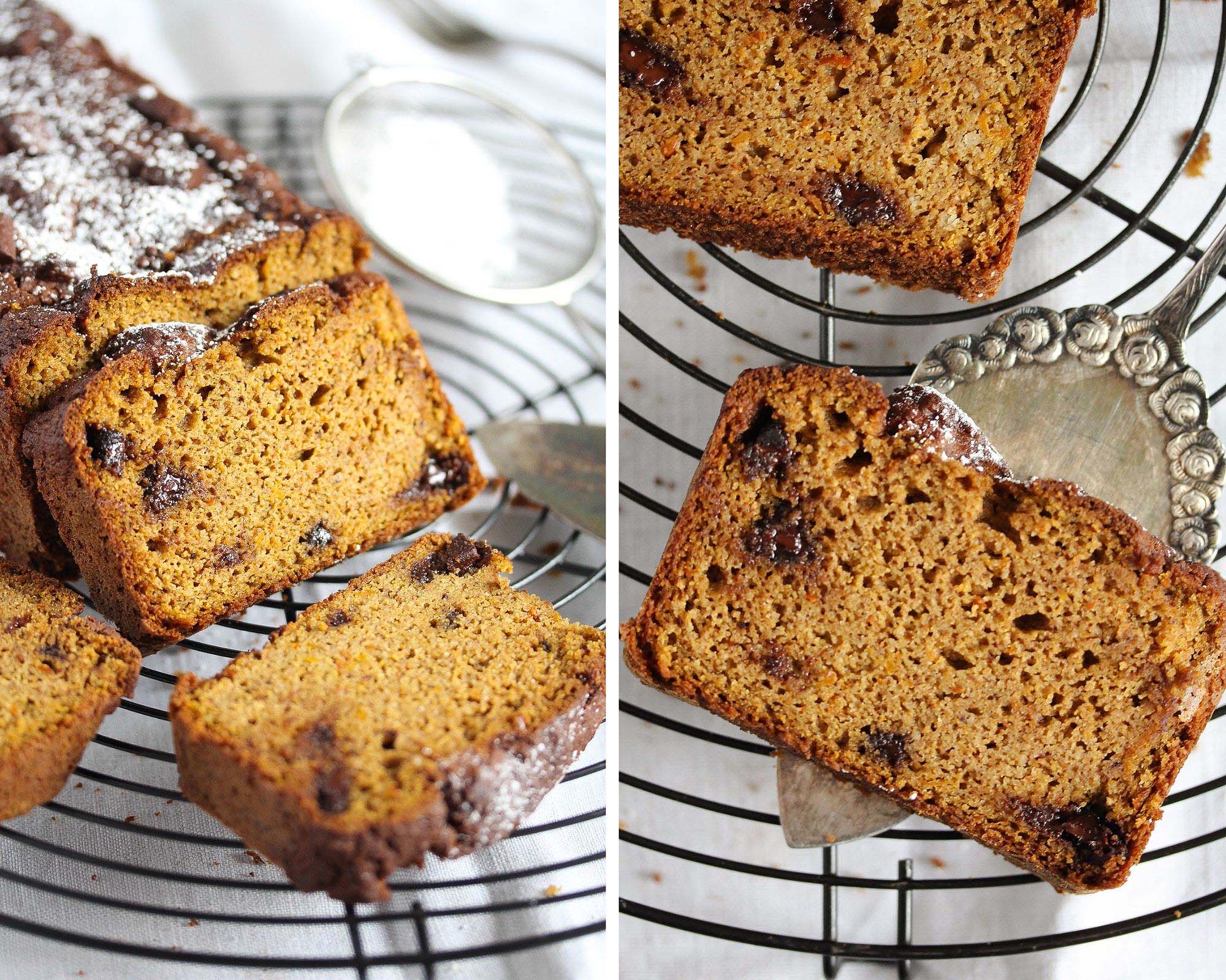 almond flour bread with pumpkin and chocolate