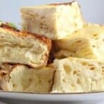 romanian savory cheese pie with feta and pastry.