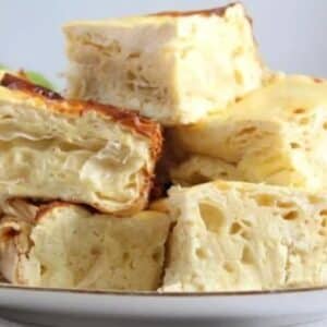 romanian savory cheese pie with feta and pastry.