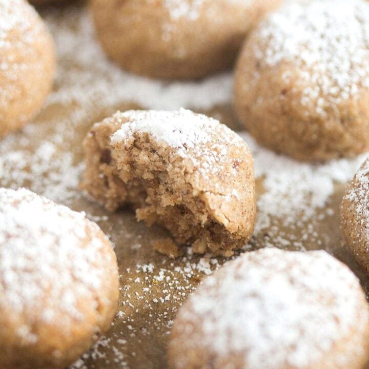 spanish polvorones cookies sprinkled with icing sugar