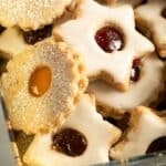 pinterest image with the title spitzbuben cookies.