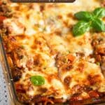 pinterest image for white sauce vegetable lasagna.