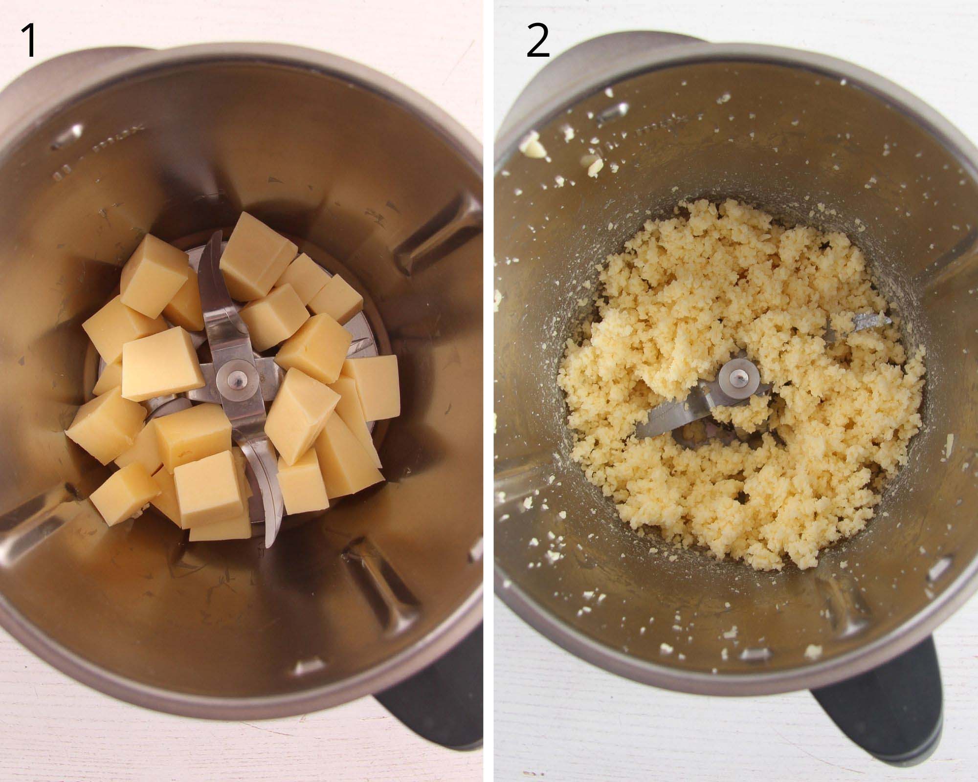 grate cheese chunks in the thermomix