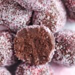 pin image with the title champangne truffle recipe.