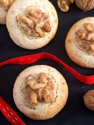 chinese walnut cookies close up