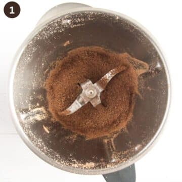 ground chocolate in a thermomix.