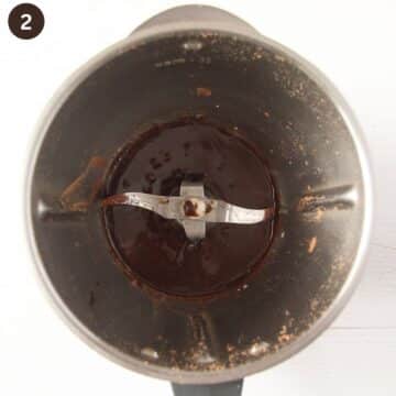 melted chocolate in a thermomix.