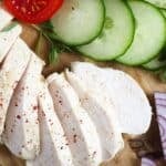 pinterest image with the title how to cook frozen chicken breast.