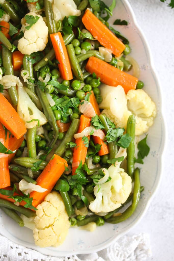 butter veggies with carrots and cauliflower.