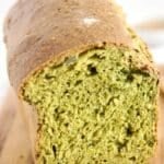 pin image with the title green bread.