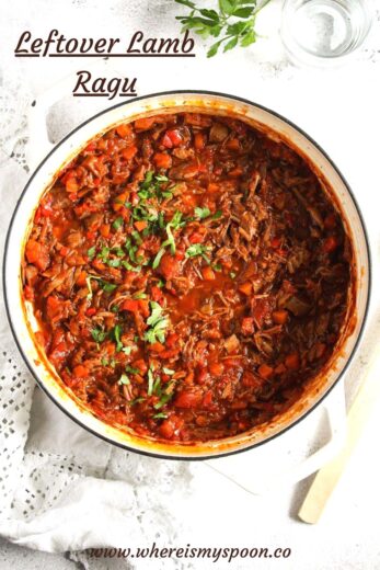 Leftover Lamb Ragu with Pasta (Ragout with Roast Lamb)