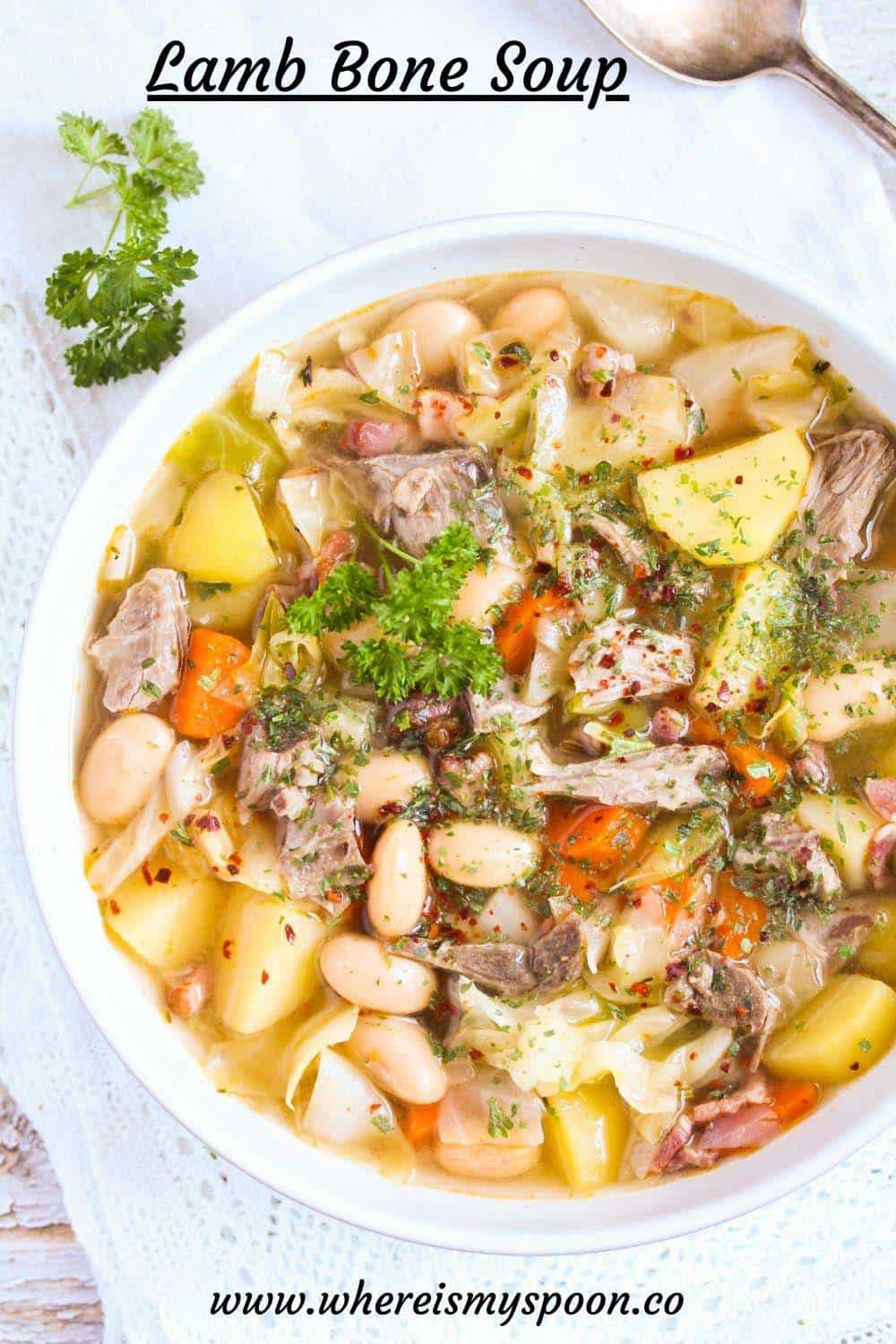 Soup with Lamb Bones (Vegetables, Beans and Potatoes)