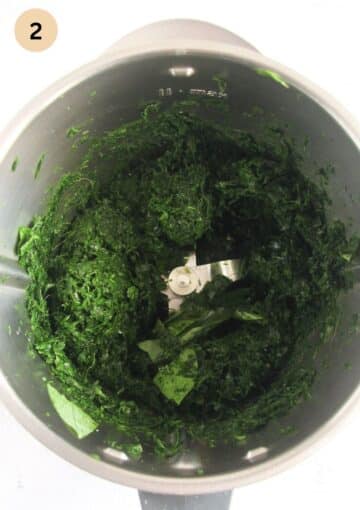 finely chopped wild garlic in a food processor.