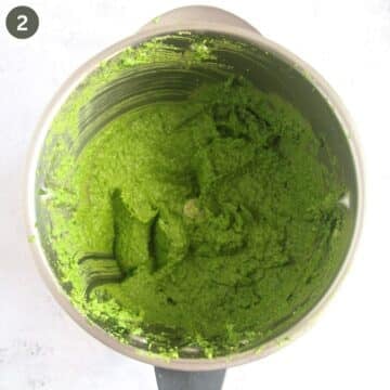 freshly made peseto in a food processor.
