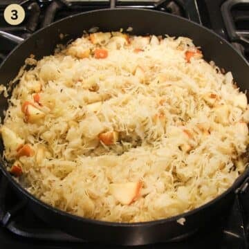 cooking sauerkraut to serve with pork hocks.