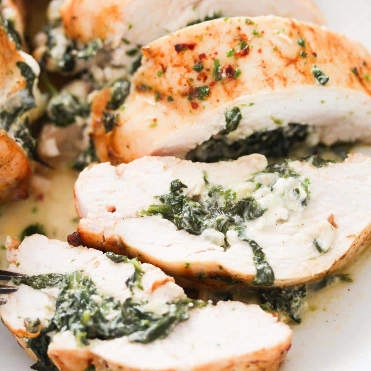 Spinach and Cream Cheese Stuffed Chicken - Where Is My Spoon