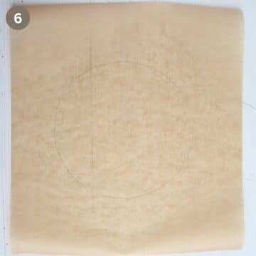 one drawn circle on a piece of parchment paper.