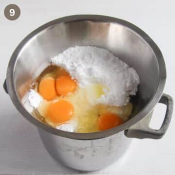 eggs and confectioner's sugar in a double broiler.