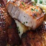 pin image with the title pork belly strips.
