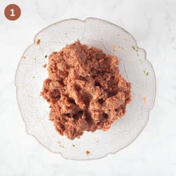 meatball mixture in a large bowl.