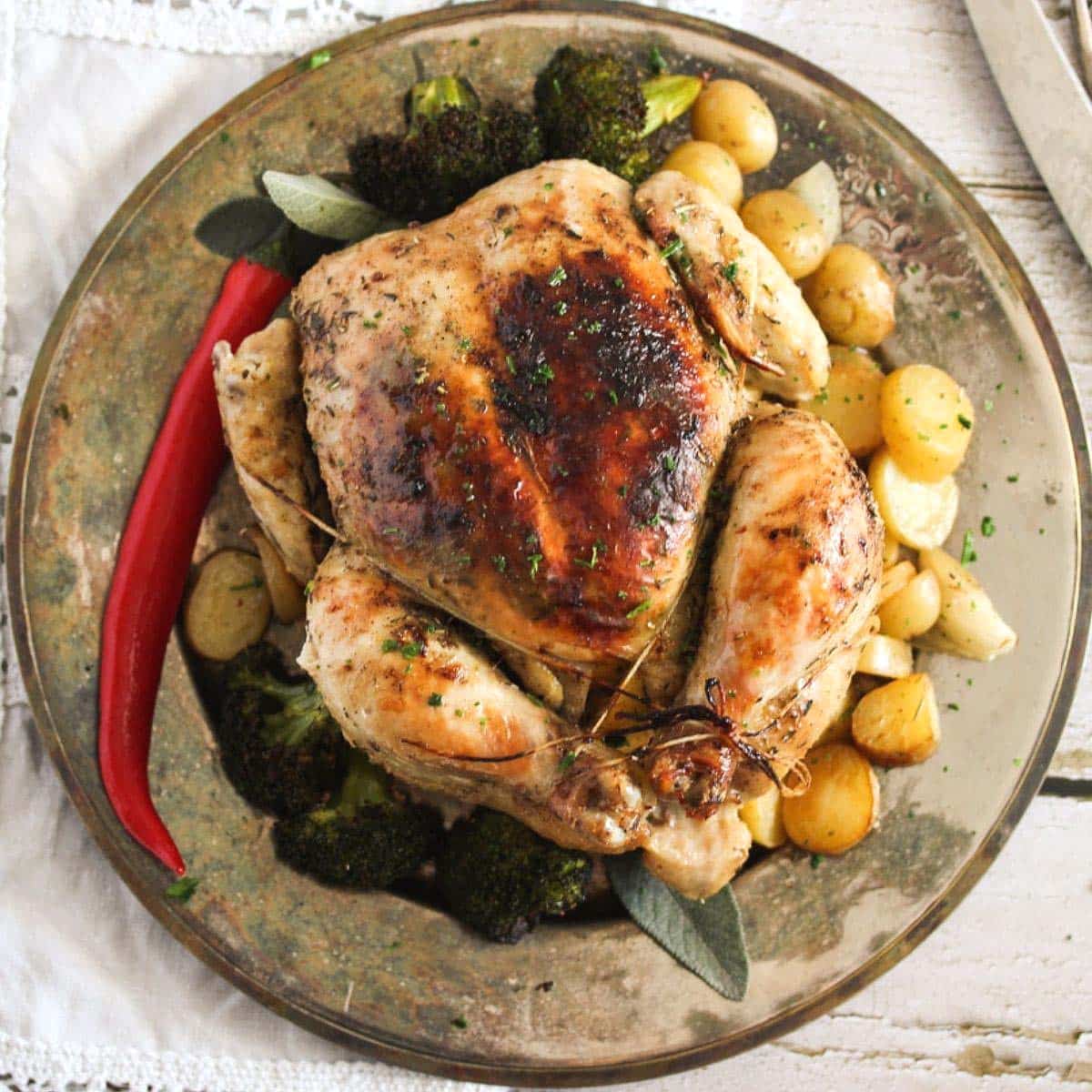 Dutch Oven Roasted Chicken • The Healthy Foodie