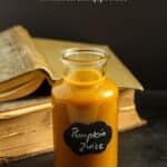 pinterest image with the title pumpkin juice magical harry potter drink.