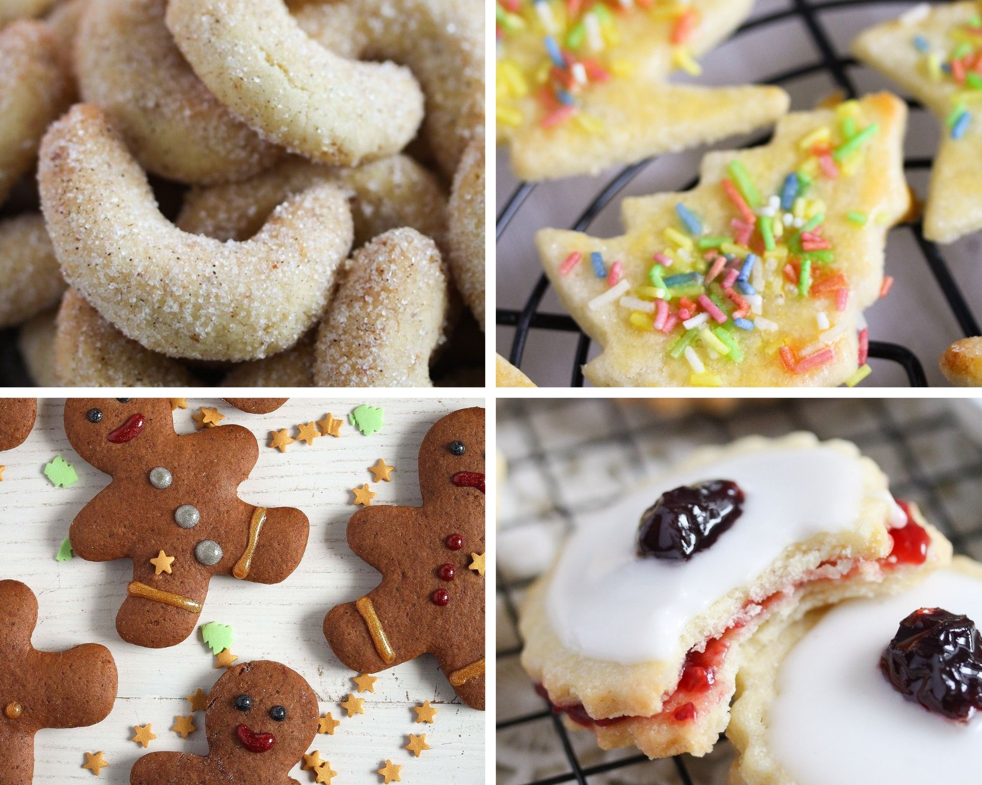 collage of four pictures of best german cookies.