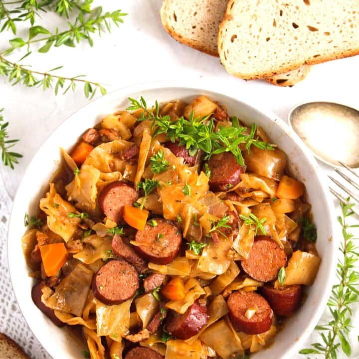 Slow Cooker Cabbage and Sausage (Crockpot) Where Is My Spoon