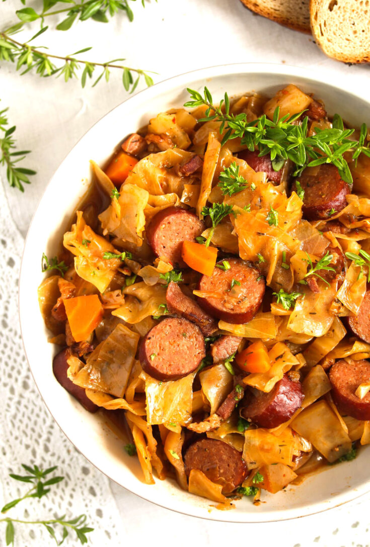 Slow Cooker Cabbage and Sausage (Crockpot) Where Is My Spoon